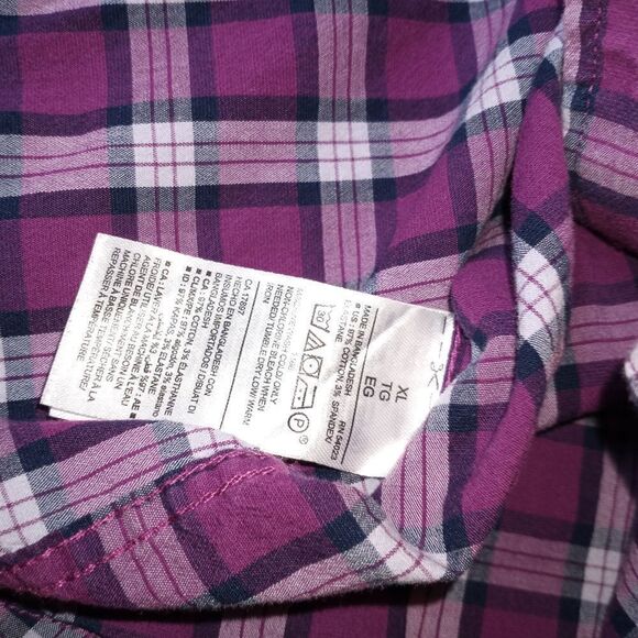 Old Navy EverydayShirtRegularFitBuiltinFlex XL PlaidLngslvsPocket ButtonUp Men's - Picture 4 of 8